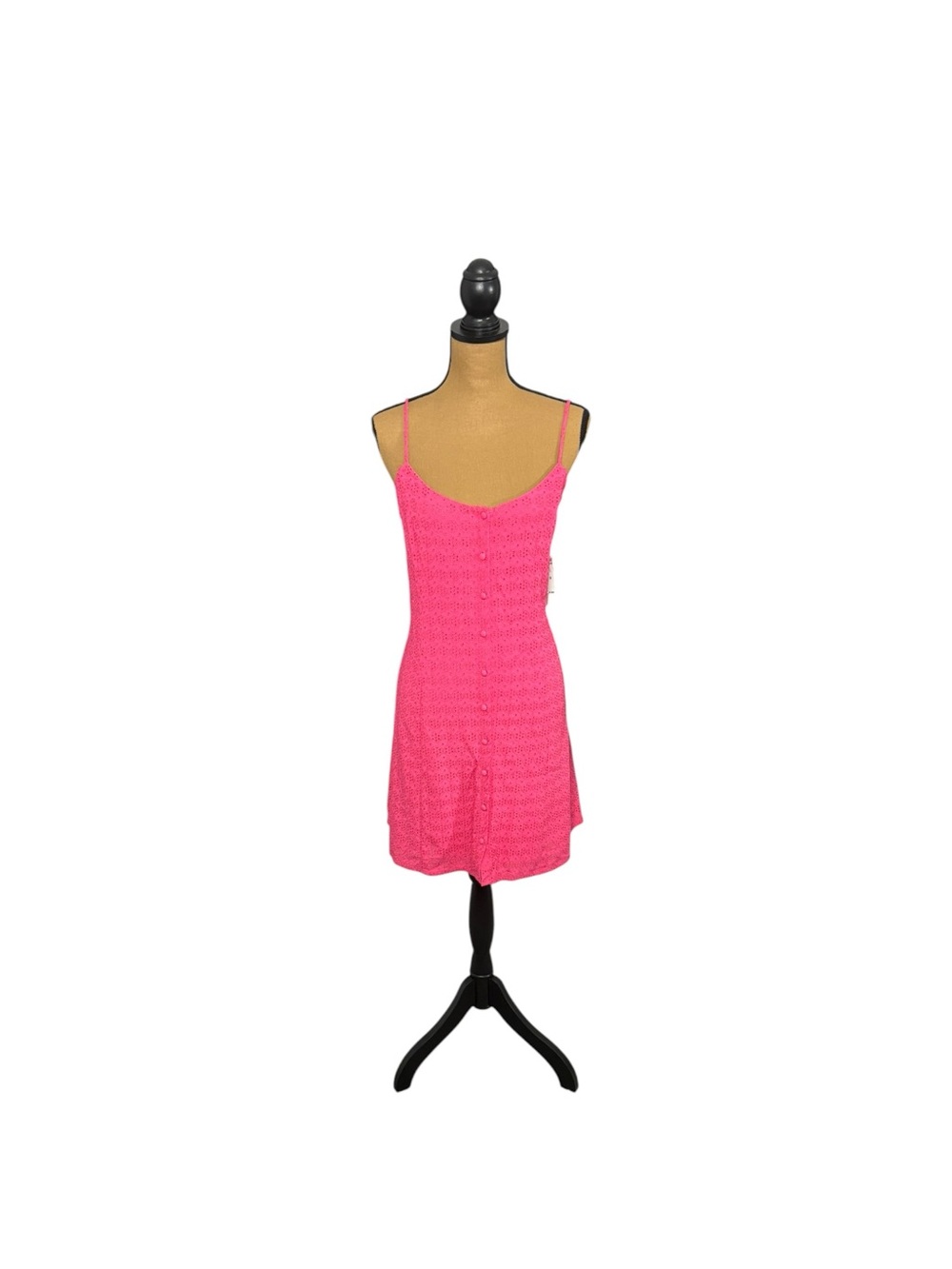 BP Eyelet Button Front Mini Dress XL Pink NWT Barbiecore Coquette